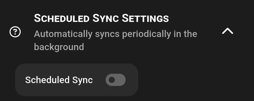 Scheduled Sync Settings